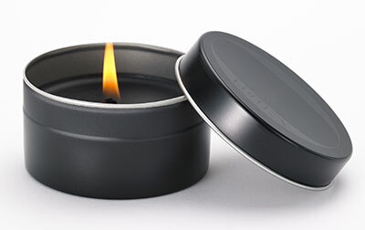 Black Candle With Lid open