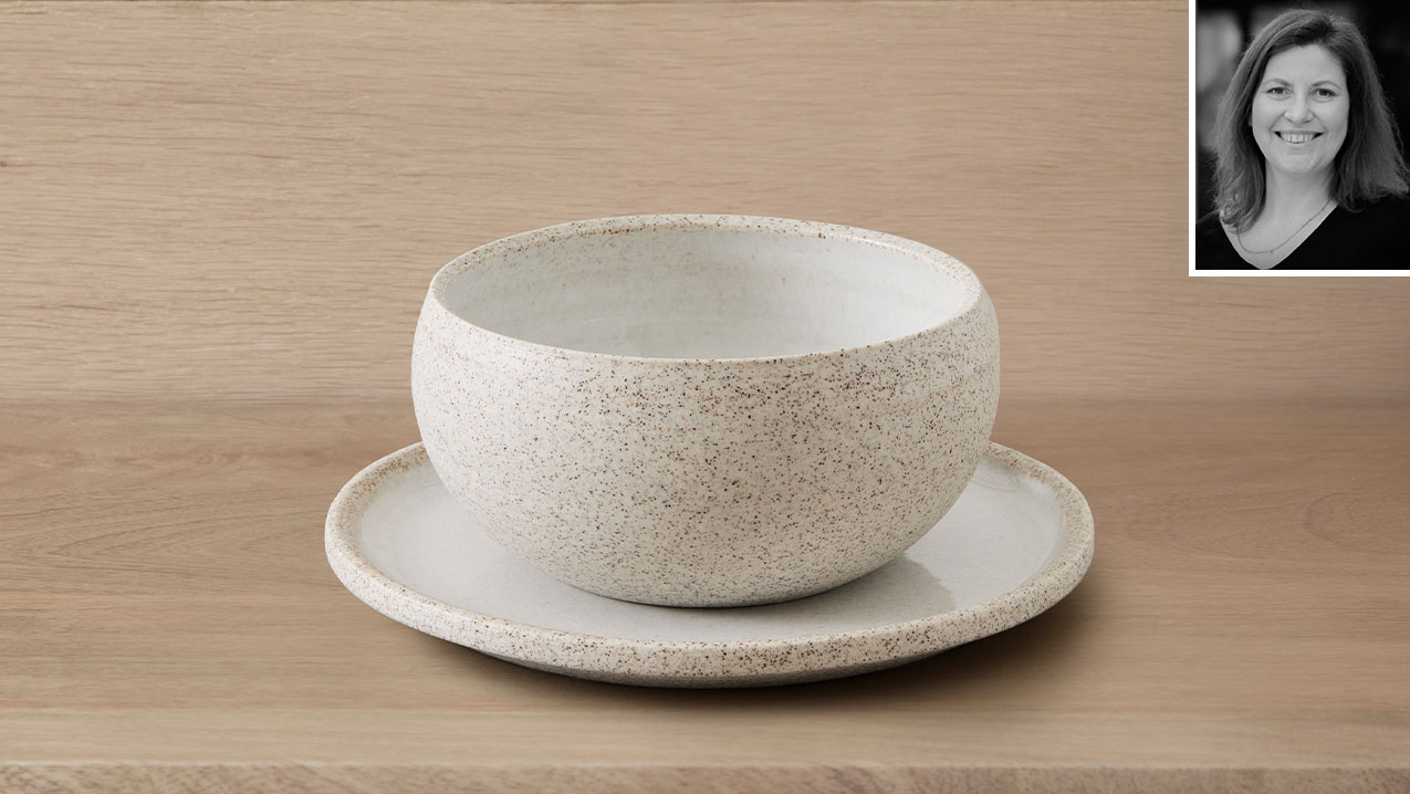 Ceramic Bowl + Plate for Tides, Reykjavik